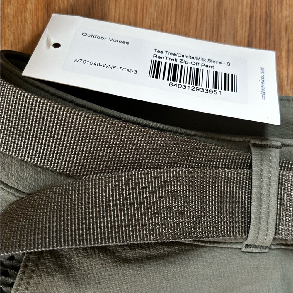 NWT outdoor voices‎ zip-off rectrek pants green size small women’s - Picture 5 of 10
